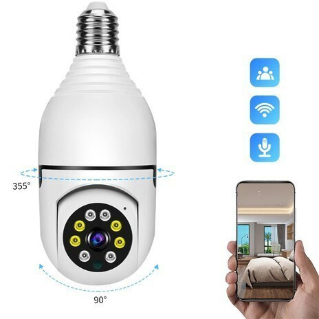 دوربین لامپی چرخش 360 درجه قابل کنترل با نرم افزار v380